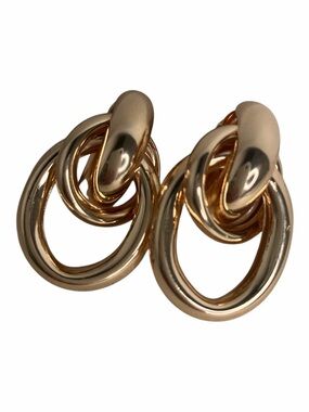 Bold Duo Knot Statement Drop Stud Earrings 30mm